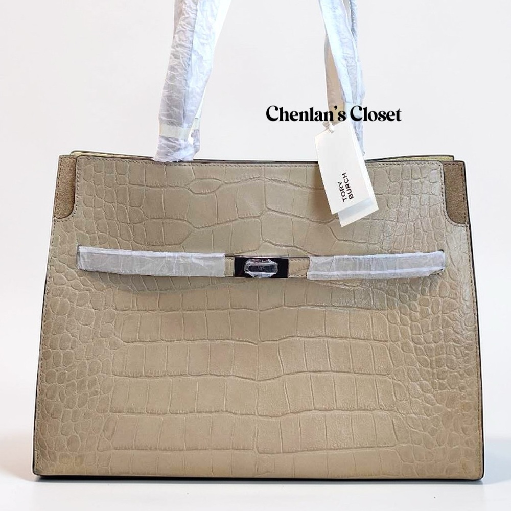 NWT Tory Burch LEE RADZIWILL EMBOSSED TOTE Large